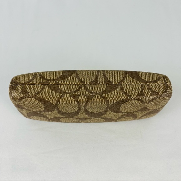Coach Signature C hard shell sunglasses case faux leather pvc tan brown interior main image 16